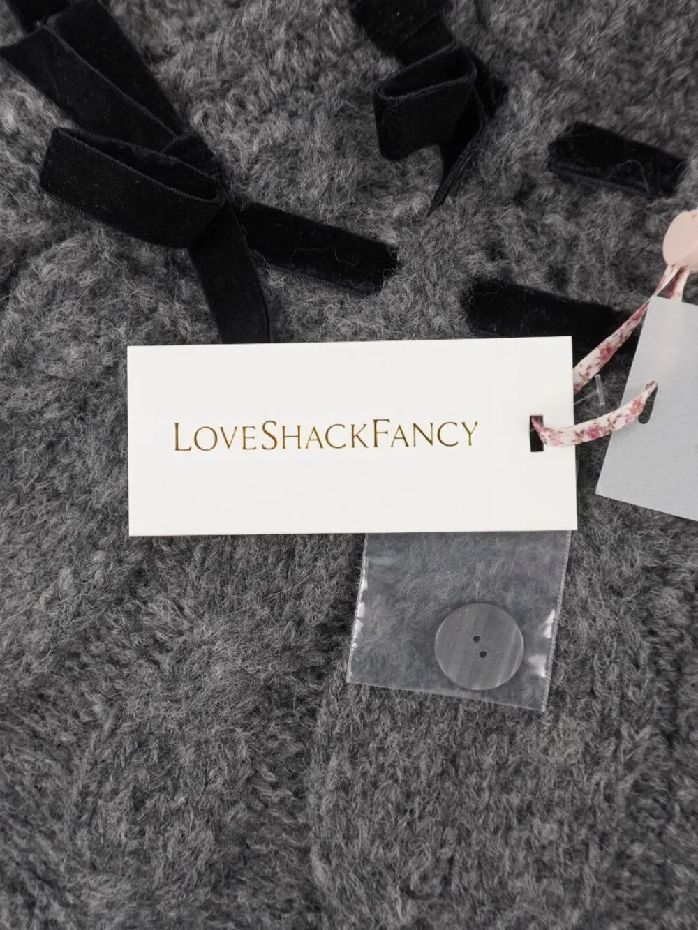 LoveShackFancy Clementian Cardigan In Dark Gray Melange - Women's Size XL - NWT